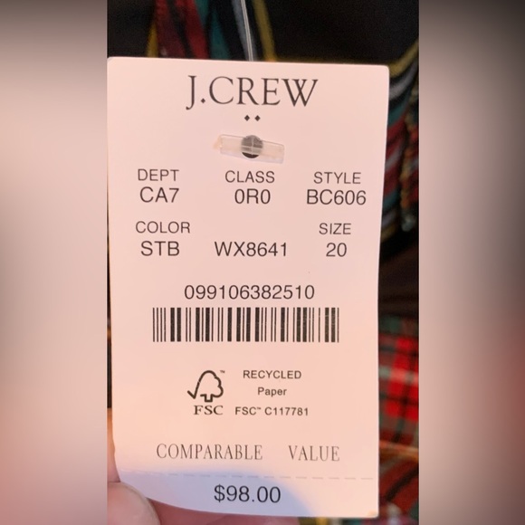 NWT J.Crew Stewart plaid full length trousers. Size 20. - Picture 7 of 7